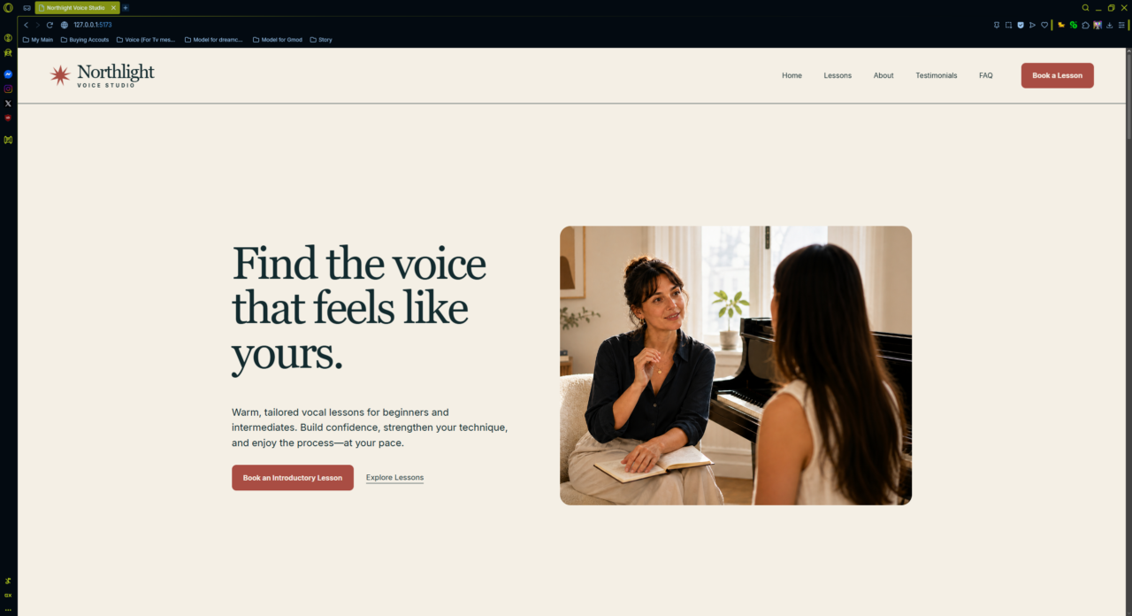 Mockup website of voice acting.